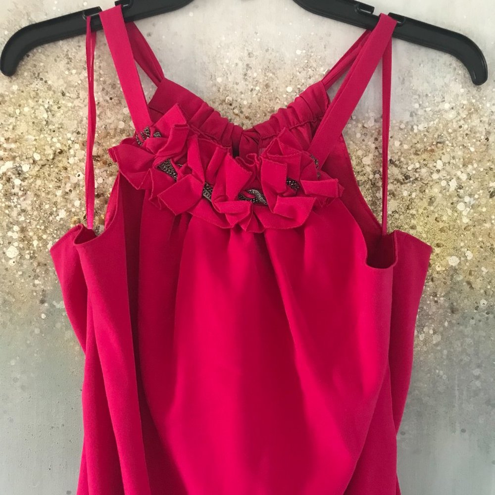 Tahari Krystal Halter Dress in Shocking Pink (NWT) - Picture 3 of 14